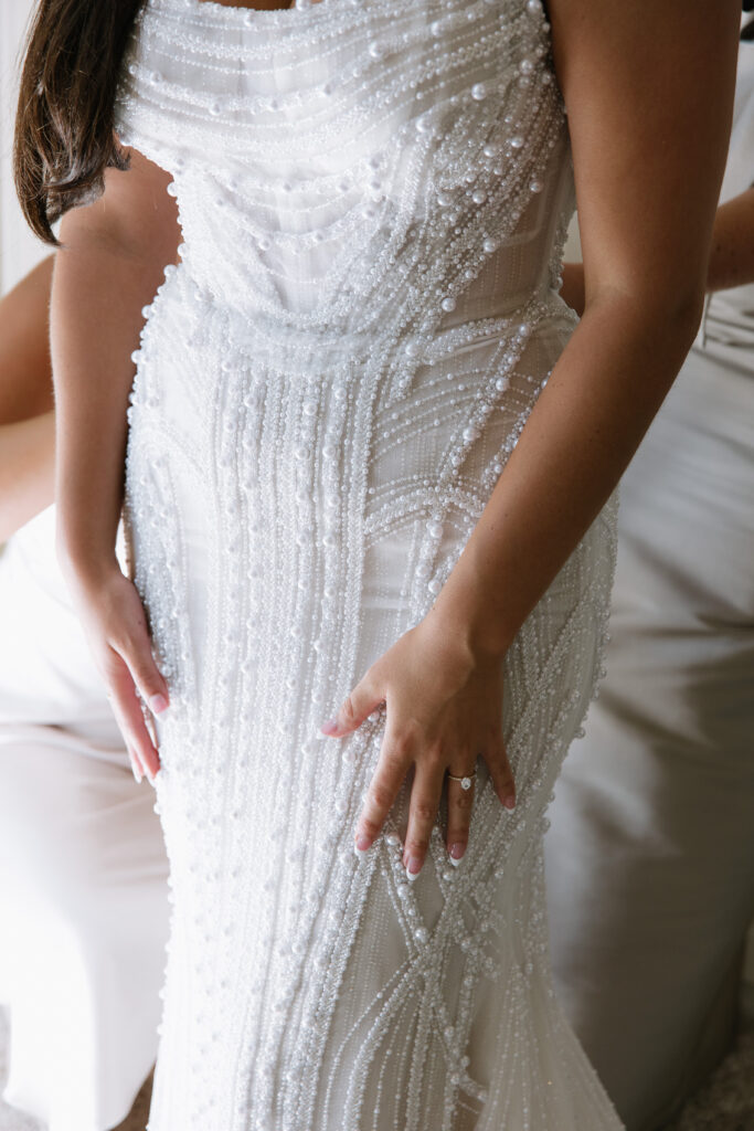 wedding dress attire, beaded wedding dress