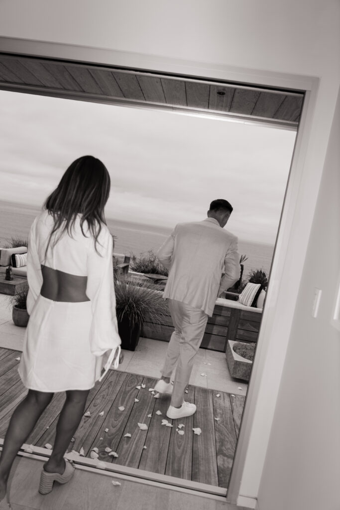 Southern California beach house proposal captured by luxury photographer specializing in authentic moments