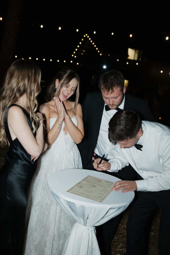 Nordic Village wedding reception timeless Flagstaff Arizona wedding celebration