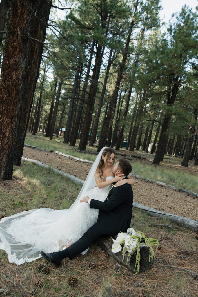 Romantic couple photography golden hour timeless Flagstaff Arizona wedding
