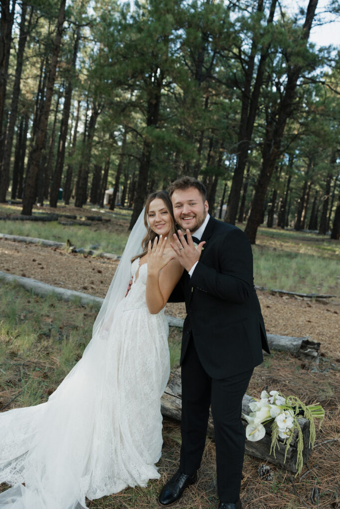 Romantic couple photography golden hour timeless Flagstaff Arizona wedding