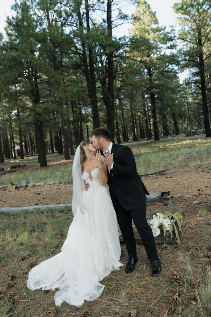 Romantic couple photography golden hour timeless Flagstaff Arizona wedding
