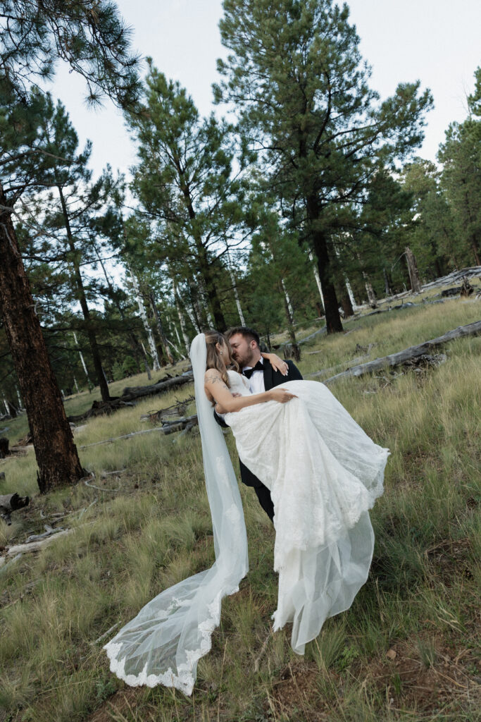 Romantic couple photography golden hour timeless Flagstaff Arizona wedding