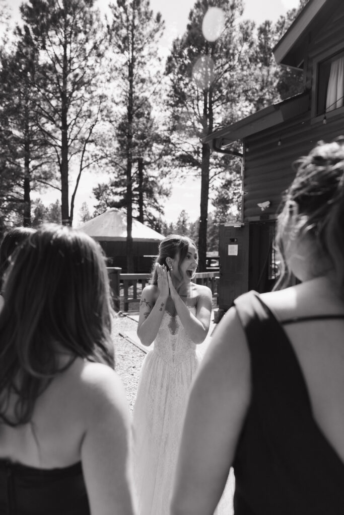Bride getting ready photography timeless Flagstaff Arizona wedding Nordic Village