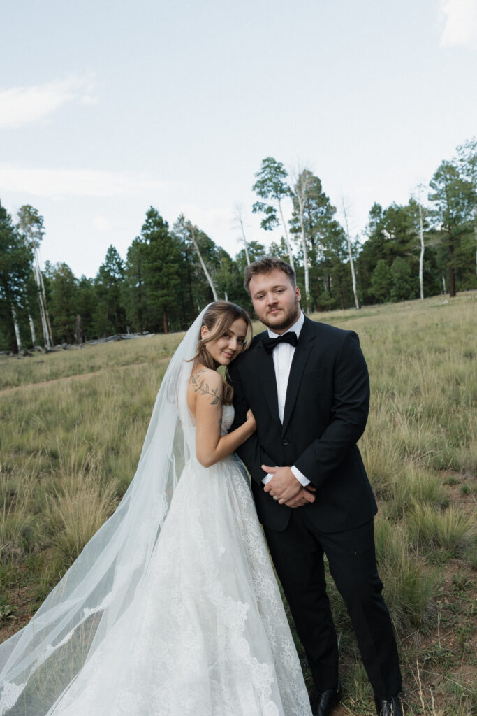 Romantic couple photography golden hour timeless Flagstaff Arizona wedding