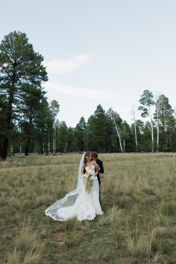 Romantic couple photography golden hour timeless Flagstaff Arizona wedding