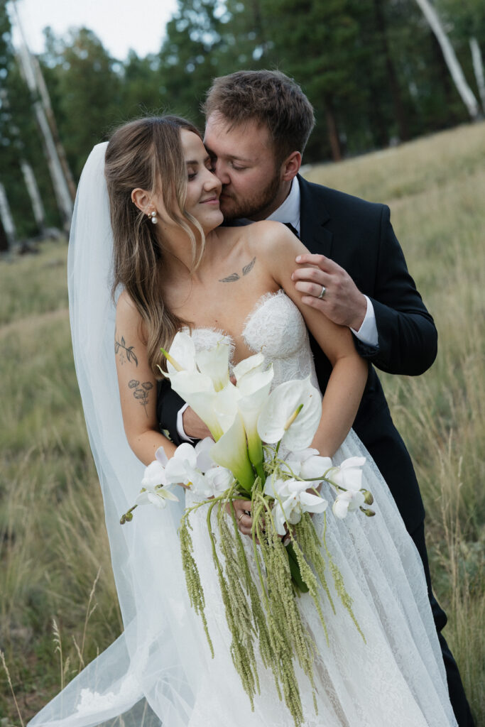 Romantic couple photography golden hour timeless Flagstaff Arizona wedding