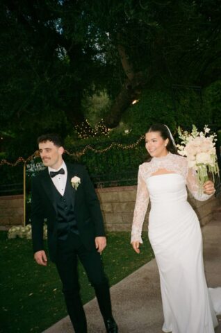 Bride and groom candid film photo at Stonebridge Manor in Arizona.