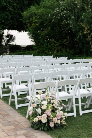 Outdoor wedding ceremony at Stonebridge Manor Mesa Arizona garden estate