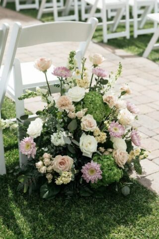 Outdoor wedding ceremony at Stonebridge Manor Mesa Arizona garden estate