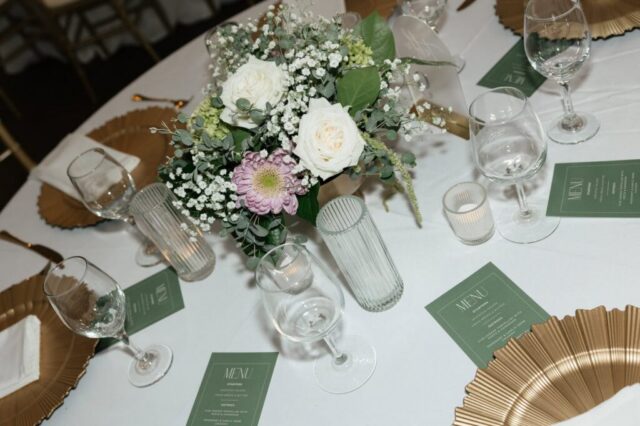 Wedding reception details at Stonebridge Manor Garden Pavilion Mesa Arizona wedding photography