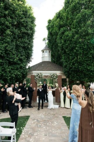 Outdoor wedding ceremony at Stonebridge Manor Mesa Arizona garden estate